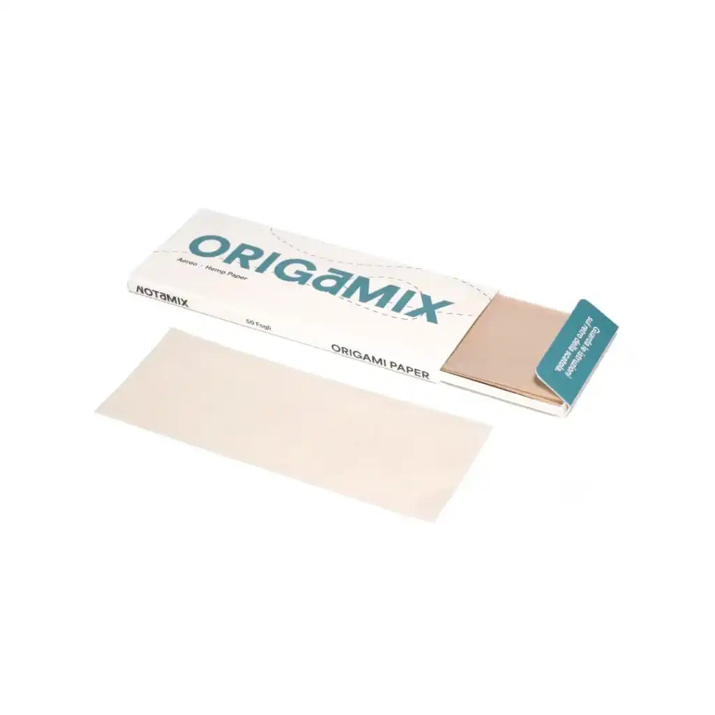 Origamix Hemp Paper - Cartine canapa grandi per origami, confezione da 50 fogli sottili e resistenti, ideali per creazioni eco-friendly.