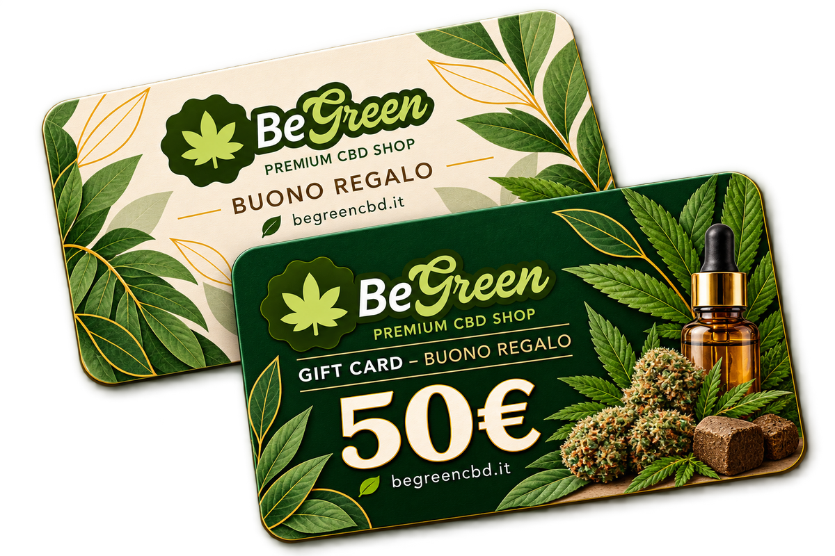 Gift card BeGreen CBD da 50 euro, buono regalo per fiori, oli e hashish CBD