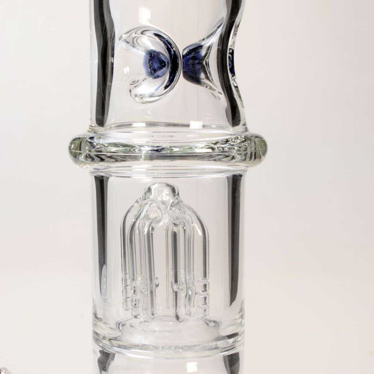 ICE BONG 4-PERCOLATOR BLUE BLACK LEAF
