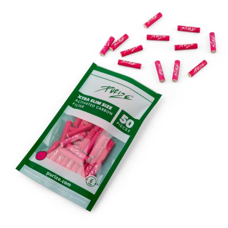 purize extra slim 6 mm rosa filtri in carboni attivi il filtro naturale 50 pezzi