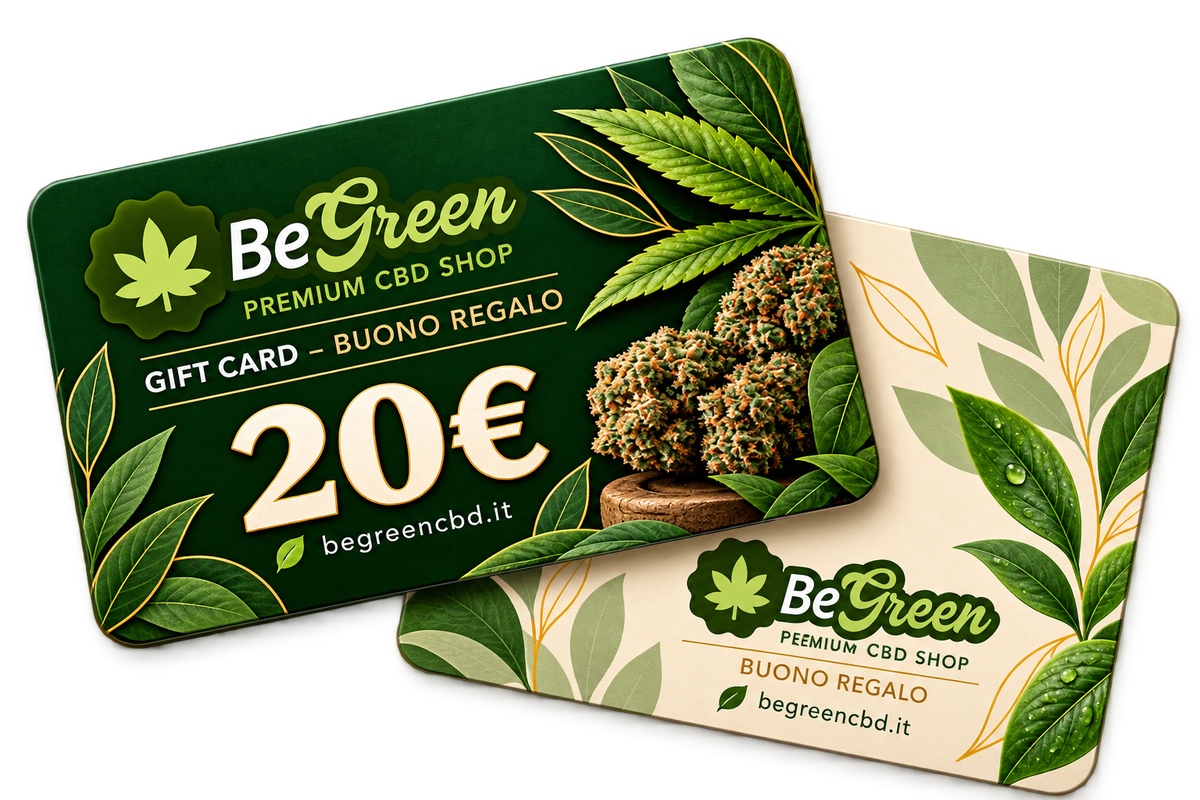 Gift card BeGreen CBD da 20 euro, buono regalo per fiori, oli e hashish CBD